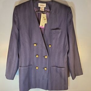Worthington blazer with shoulder pads navy blue 16